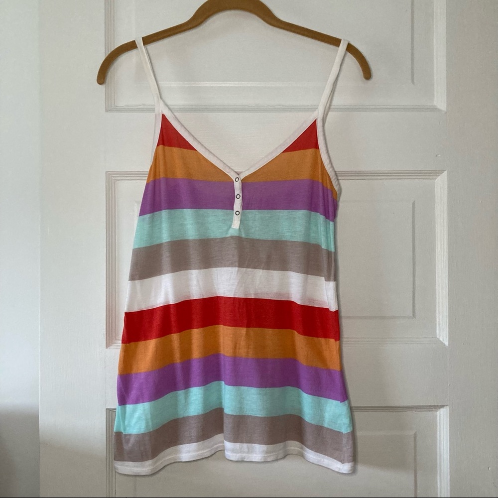 Splendid Rainbow Stripe Tank Top